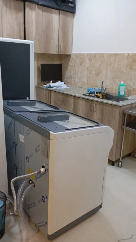 The refitted room with the new washer-disinfector installed
